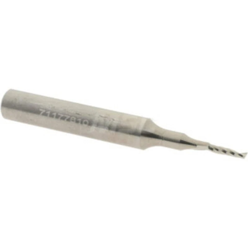 Accupro 1/16 Diam RH Solid Carbide 1-Flute Single Edge Upcut Spiral Router Bit Uncoated, 1/4 LOC, 1/4 Shank Diam, 2 O...